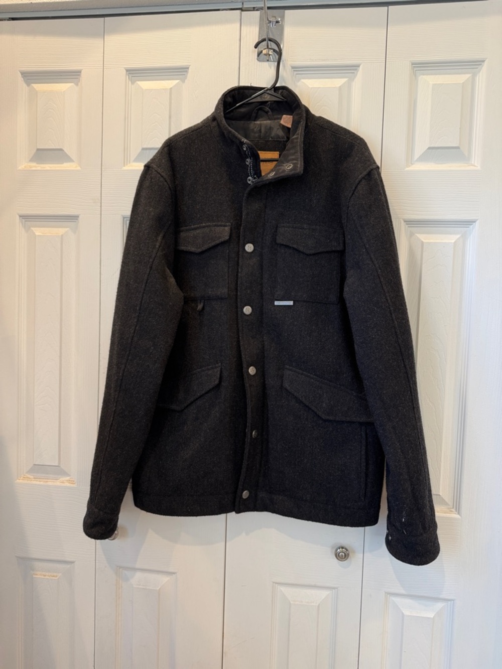 Men's Black Western Wool Coat